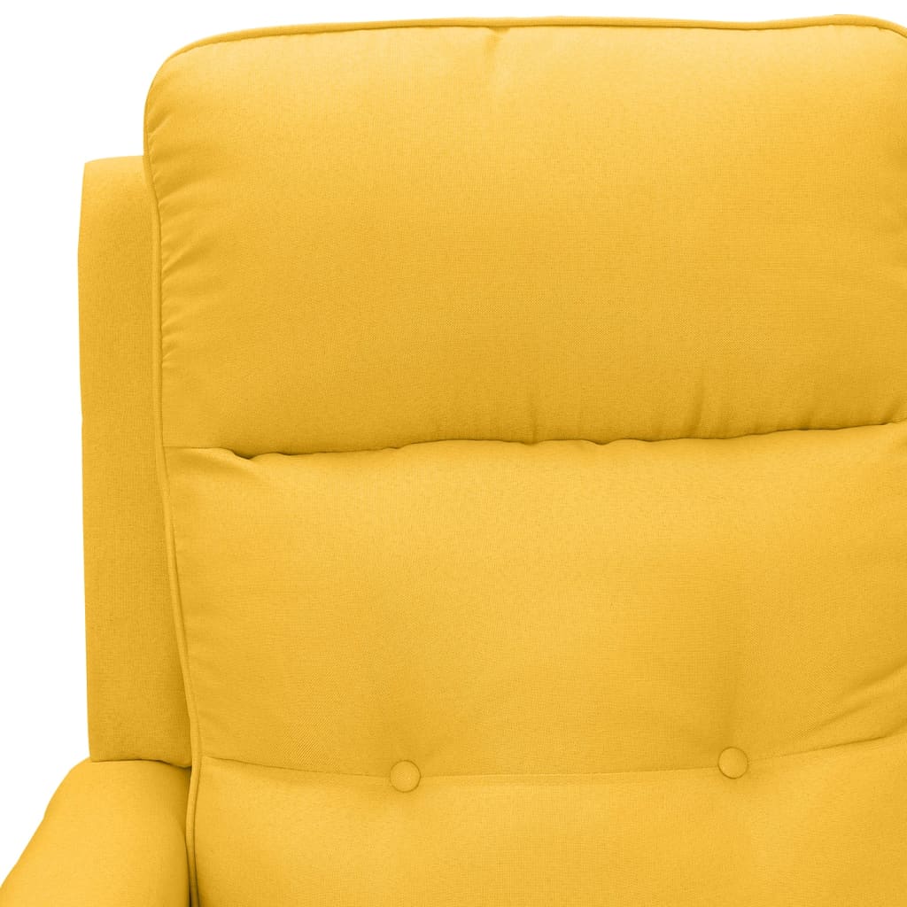 sötétsárga szövet felállást segítő fotel