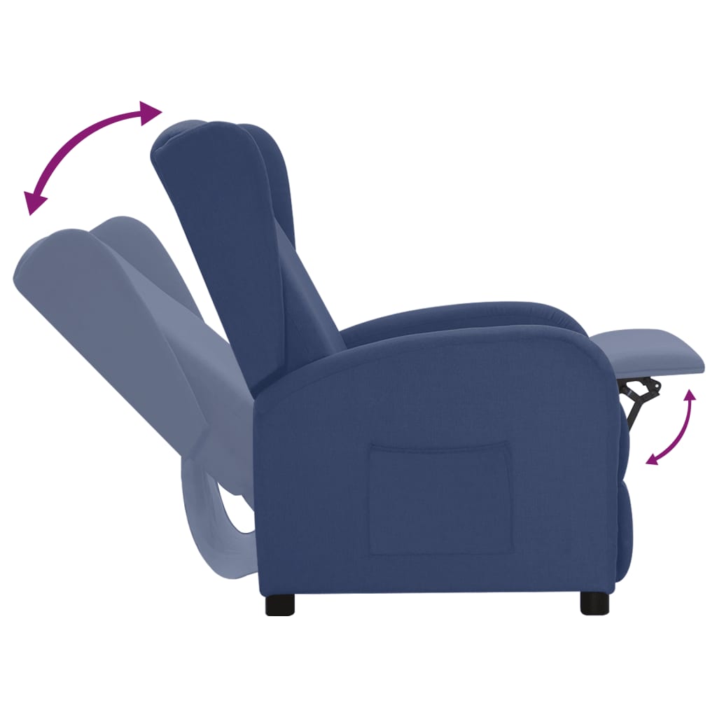 Fotoliu cu ridicare, albastru, material textil