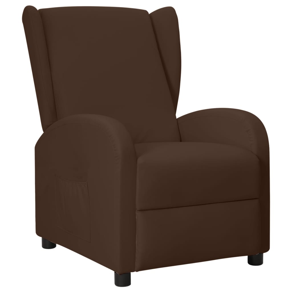 vidaXL Atsistojantis atlošiamas krėslas, rudos spalvos, dirbtinė oda