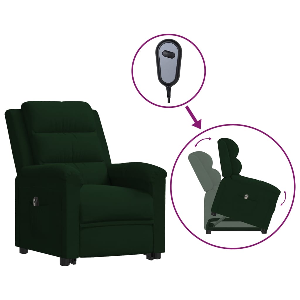 Fauteuil vert foncé velours