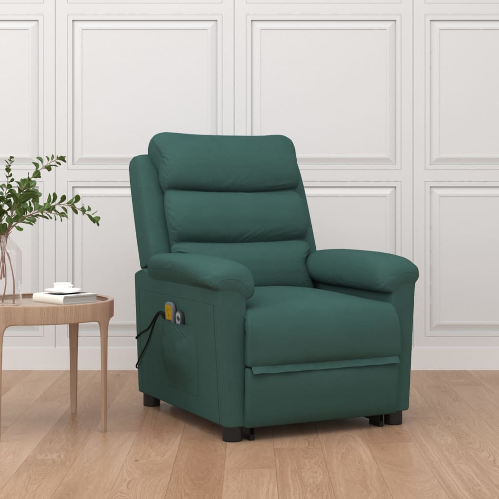 Fauteuil de massage Vert foncé Velours