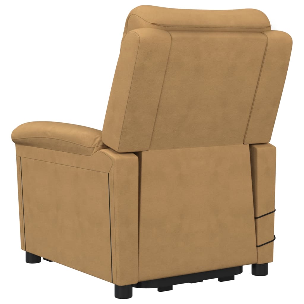 Fotoliu de masaj cu ridicare, maro, catifea