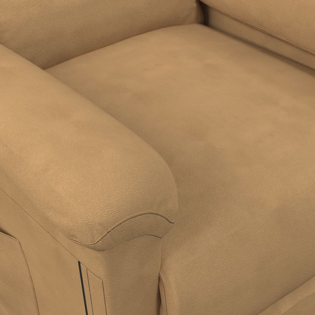 Fotoliu de masaj cu ridicare, maro, catifea