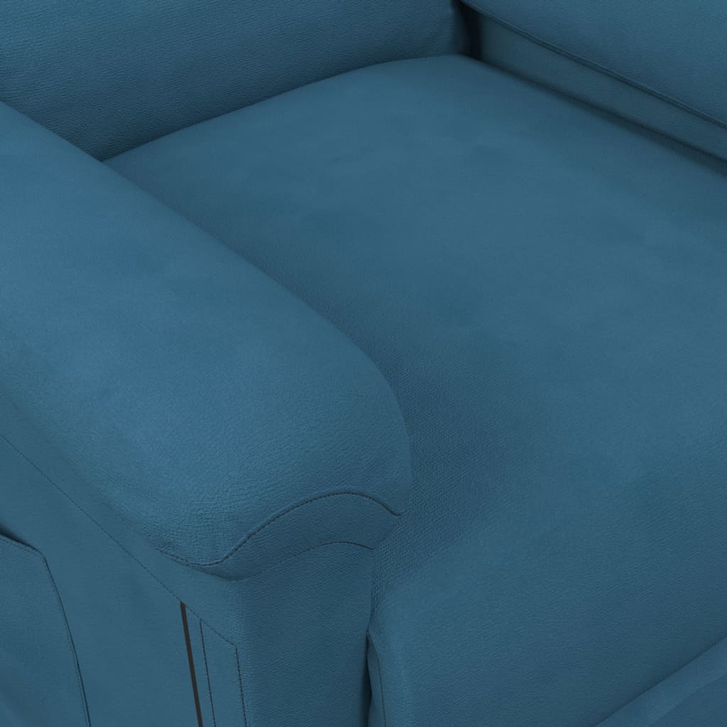 Изправящ масажен стол, син, кадифе