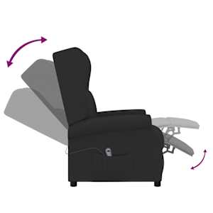Elektrické polohovací křeslo ušák černé textil - obrázek 7