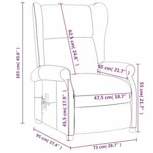 Elektrické polohovací křeslo ušák hnědé textil - obrázek 12