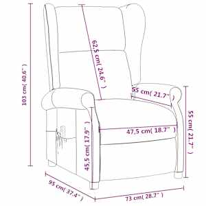Elektrické polohovací křeslo ušák tmavě zelené textil - obrázek 12