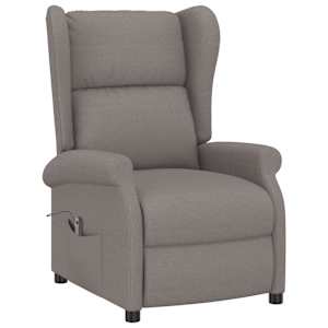 vidaXL Sill&oacute;n orejero reclinable el&eacute;ctrico tela taupe