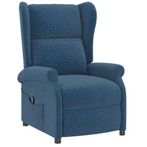 vidaXL Ohrensessel mit Relaxfunktion Elektrisch Blau Stoff