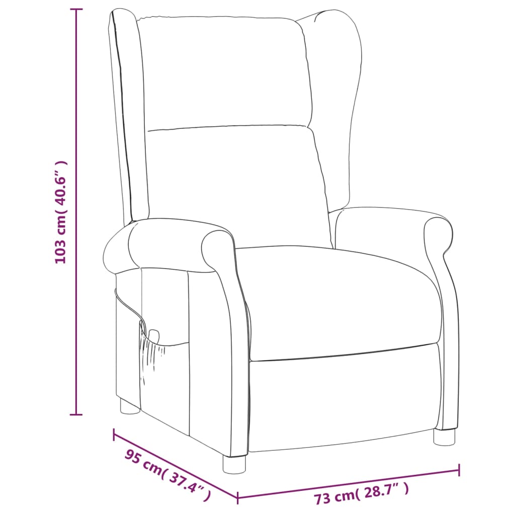 Wingback електрически реклайнер стол, светложълт, текстил