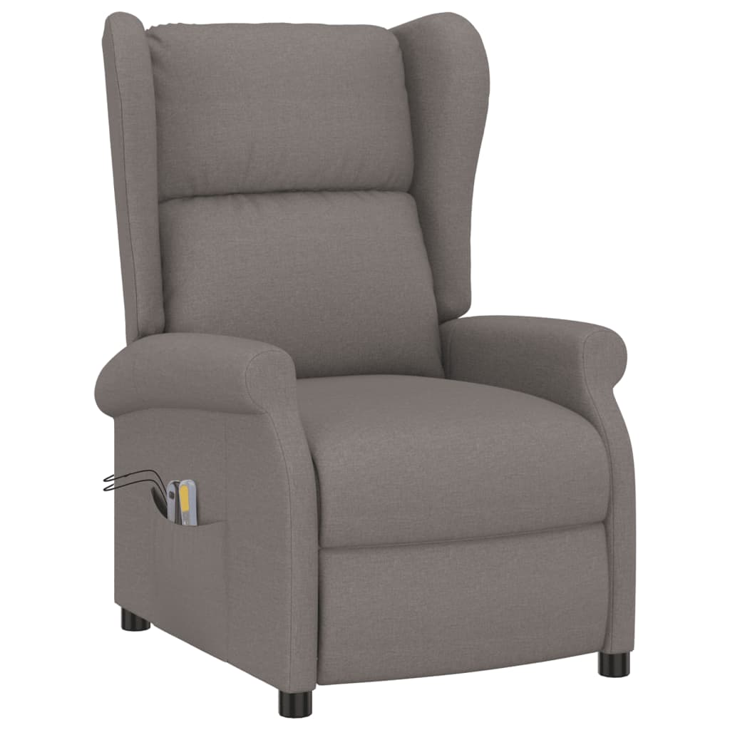 

vidaXL Massagestoel verstelbaar elektrisch stof taupe