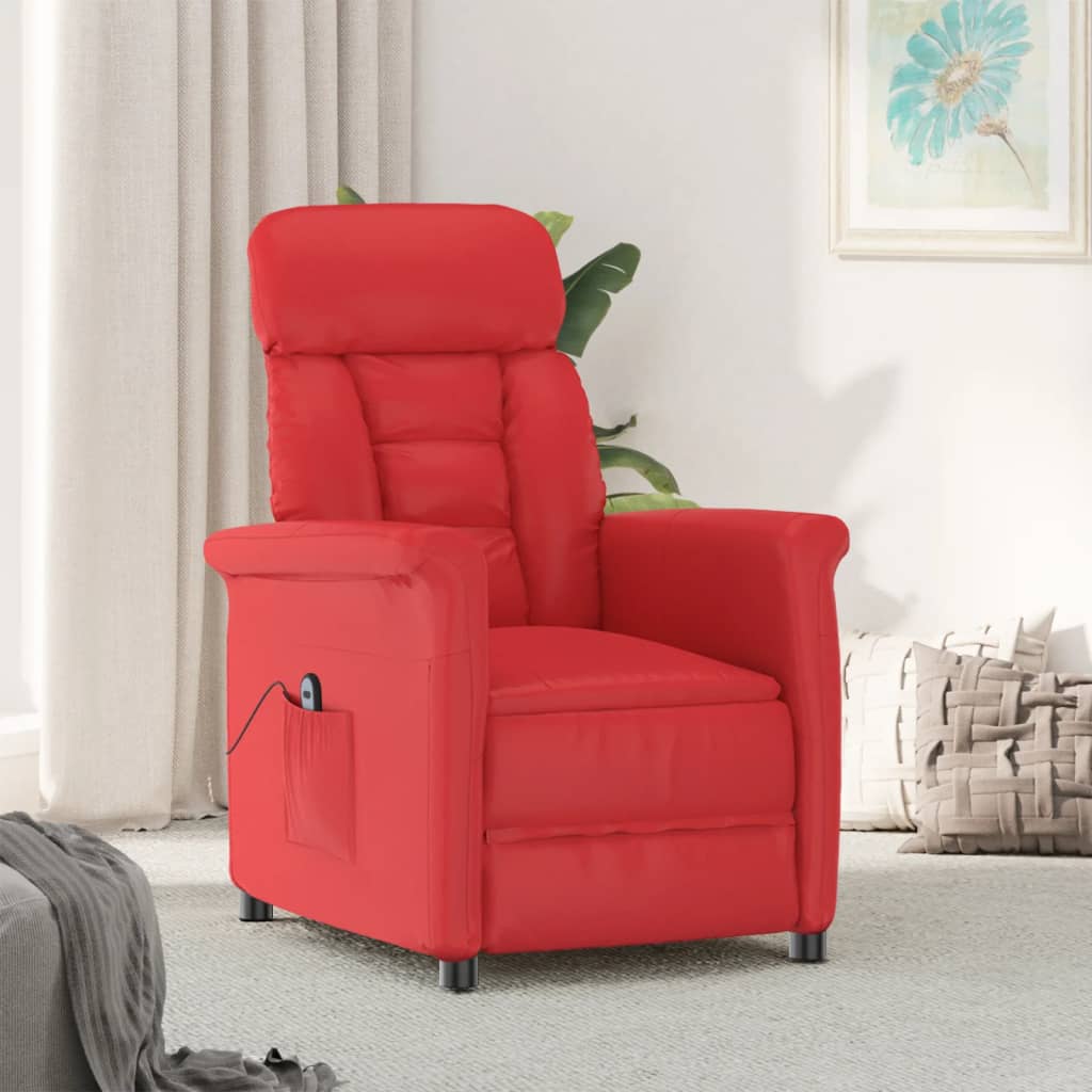 Fauteuil inclinable électrique Rouge Similicuir