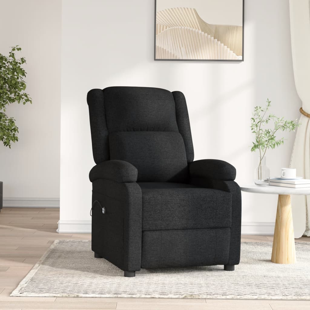 Fauteuil inclinable électrique Noir Tissu