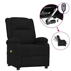 Elektrické masážní křeslo černé textil - obrázek 2