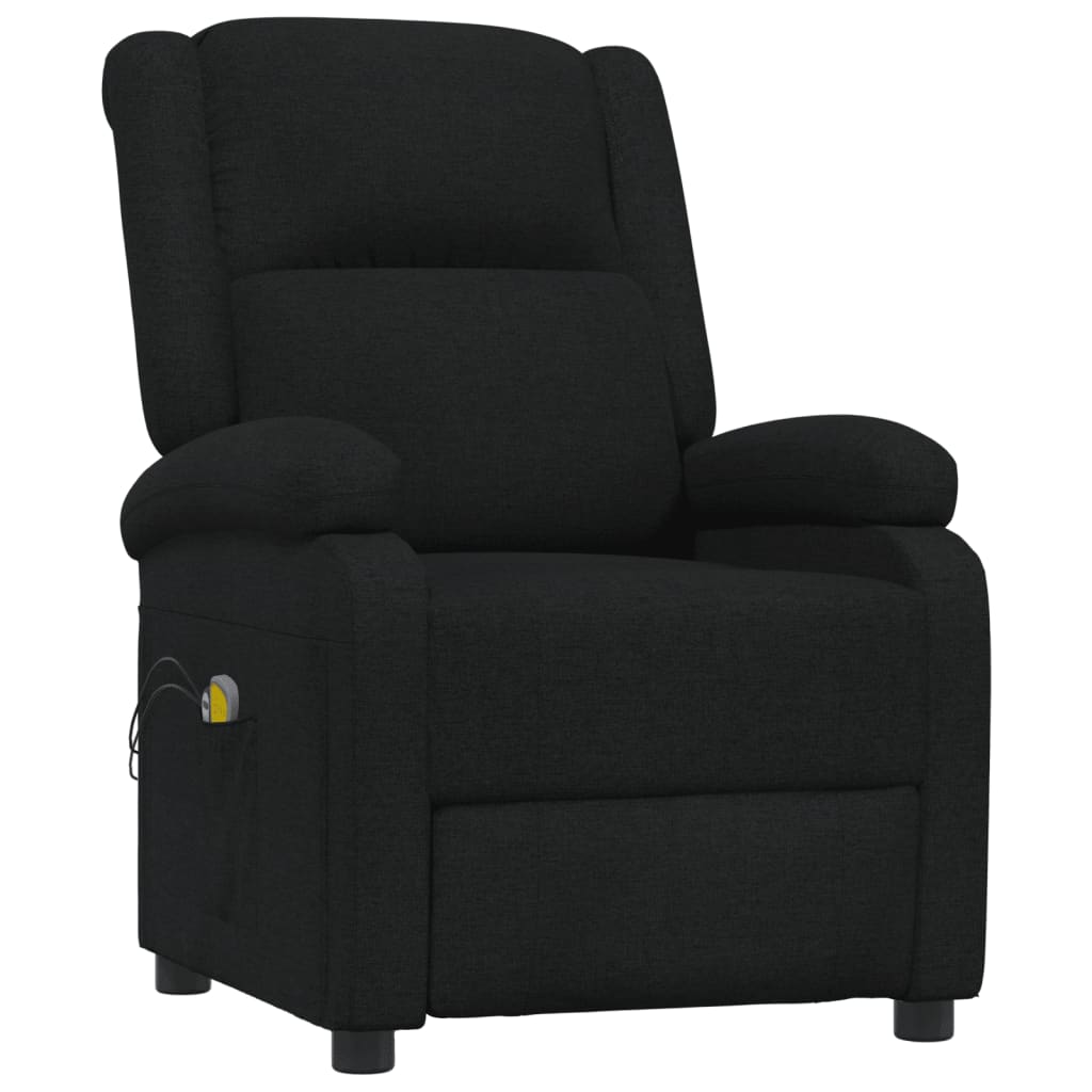 vidaXL Massagestoel elektrisch stof zwart