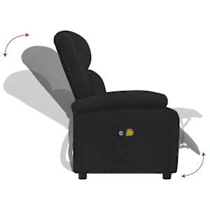 Elektrické masážní křeslo černé textil - obrázek 7