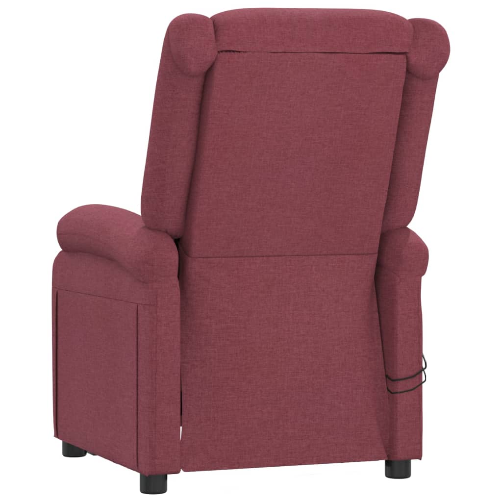 elektrisks masāžas krēsls, atgāžams, vīnsarkans audums | Stepinfit.lv