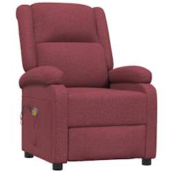vidaXL Massagesessel Elektrisch Weinrot Stoff