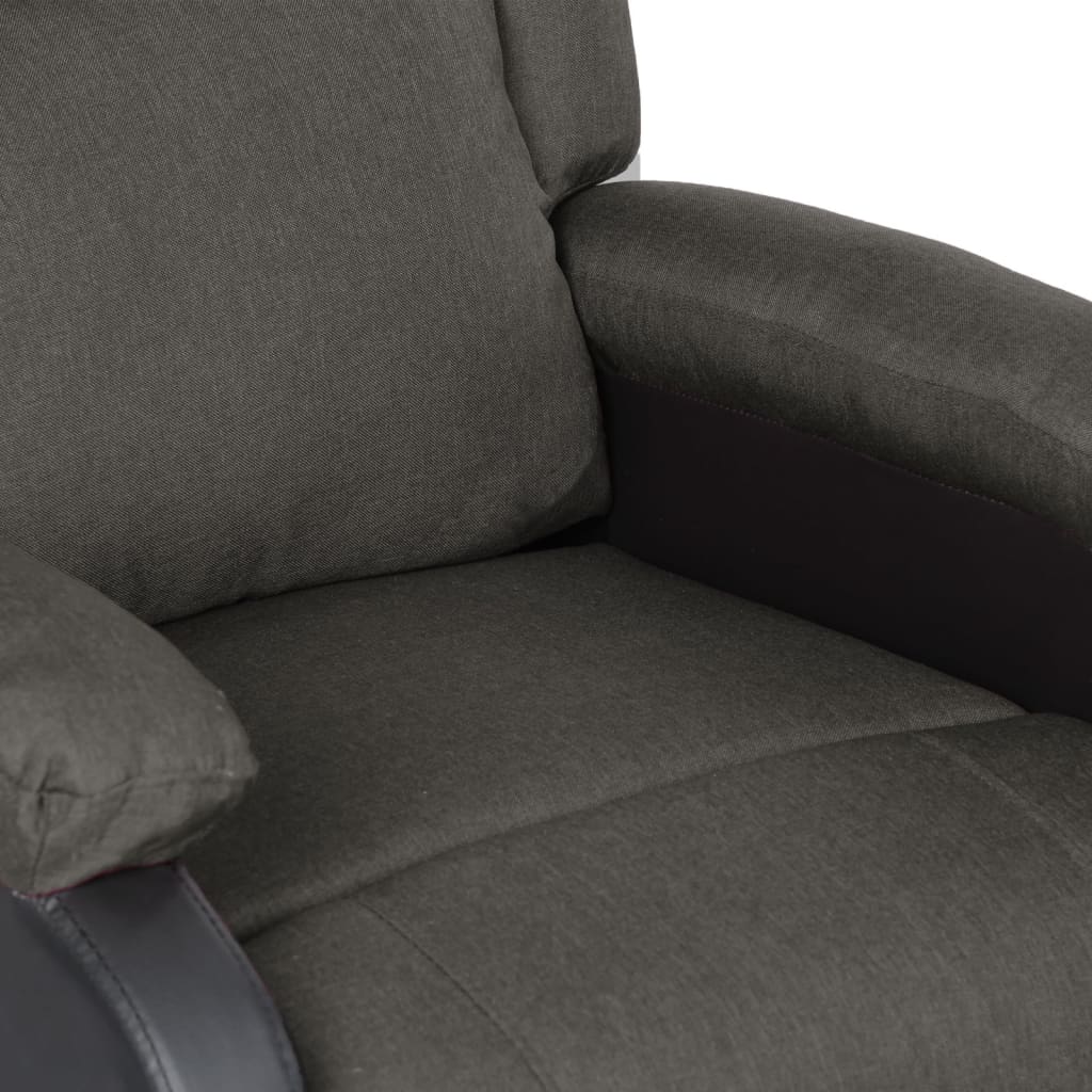 Fotoliu rabatabil electric, gri închis, piele ecologică/textil