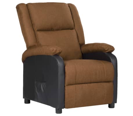 vidaXL tópszínű műbőr és szövet elektromos dönthető fotel