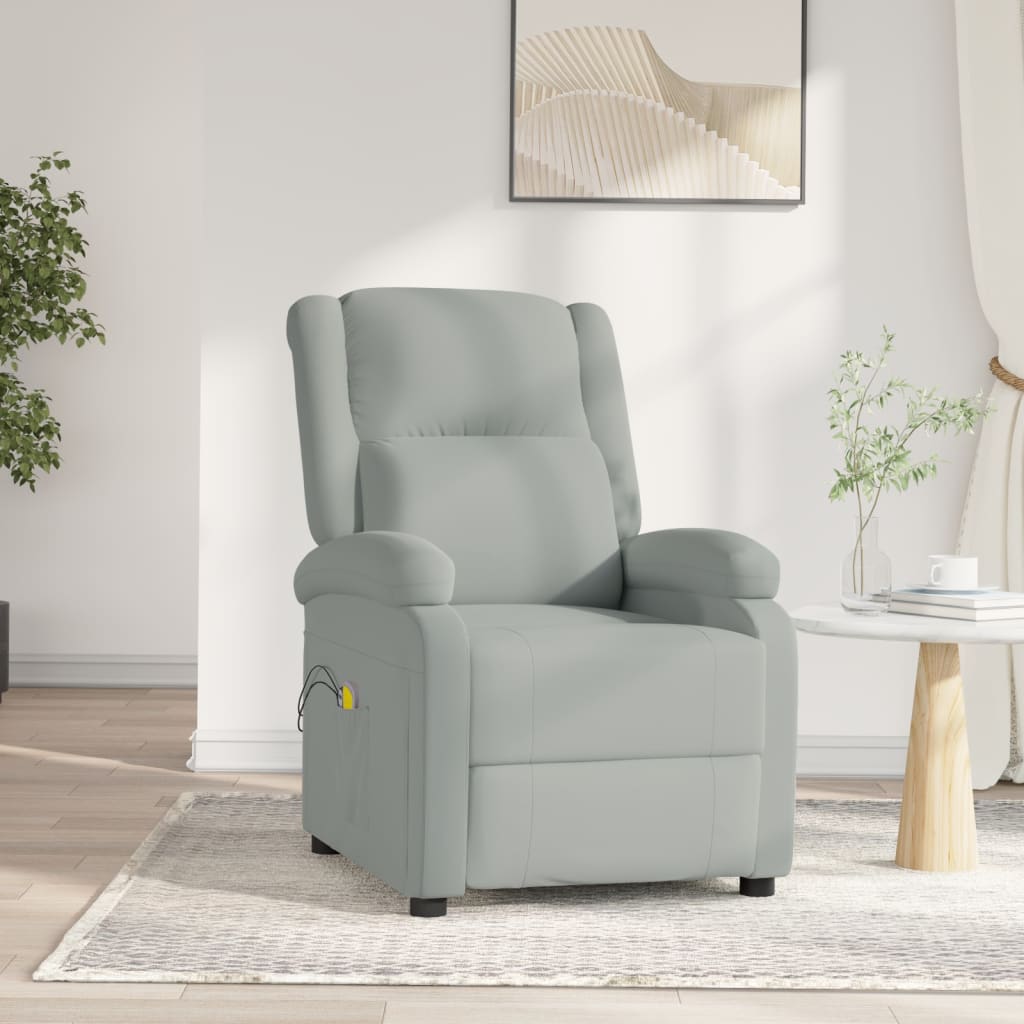 vida XL Massagesessel Elektrisch Hellgrau Samt