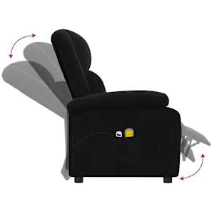 Elektrické masážní křeslo černé samet - obrázek 7