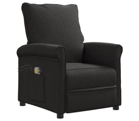 vidaXL Elektrinis masažinis krėslas, juodos spalvos, audinys