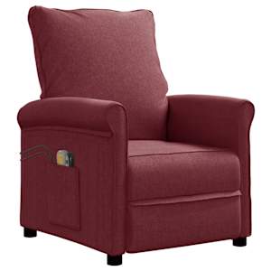 vidaXL Elektrinis masažinis krėslas, raudonojo vyno spalvos, audinys