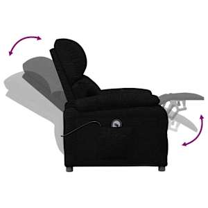 Elektrické polohovací křeslo černé textil - obrázek 7