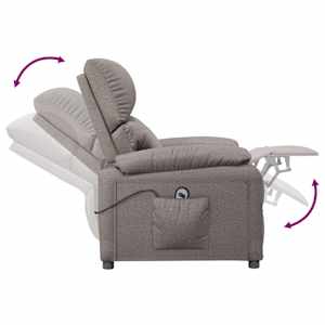 Elektrické polohovací křeslo taupe textil - obrázek 7