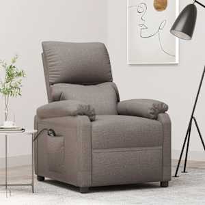 Elektrické polohovací křeslo taupe textil - obrázek 1