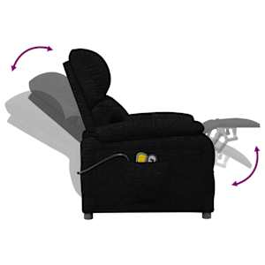 Elektrické masážní křeslo černé textil - obrázek 8