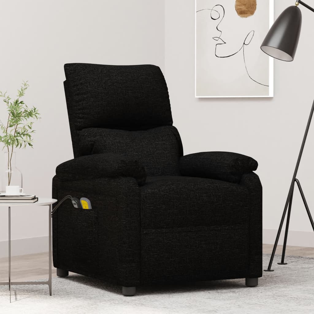 vidaXL Massagestoel elektrisch stof zwart