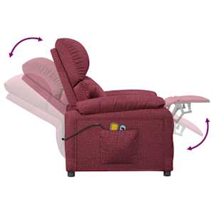 Elektrické masážní křeslo vínové textil - obrázek 8