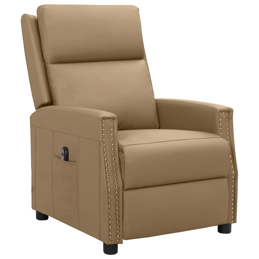 vidaXL Fauteuil inclinable électrique Cappuccino Similicuir