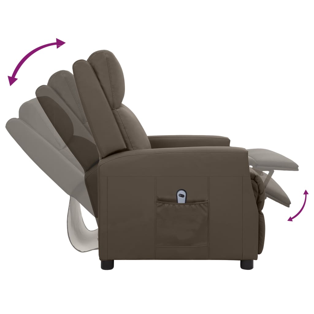 szürke műbőr elektromos dönthető fotel