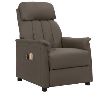 vidaXL Fauteuil de massage électrique Gris Similicuir