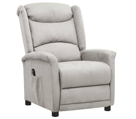 vidaXL Fauteuil inclinable électrique Gris clair Tissu microfibre