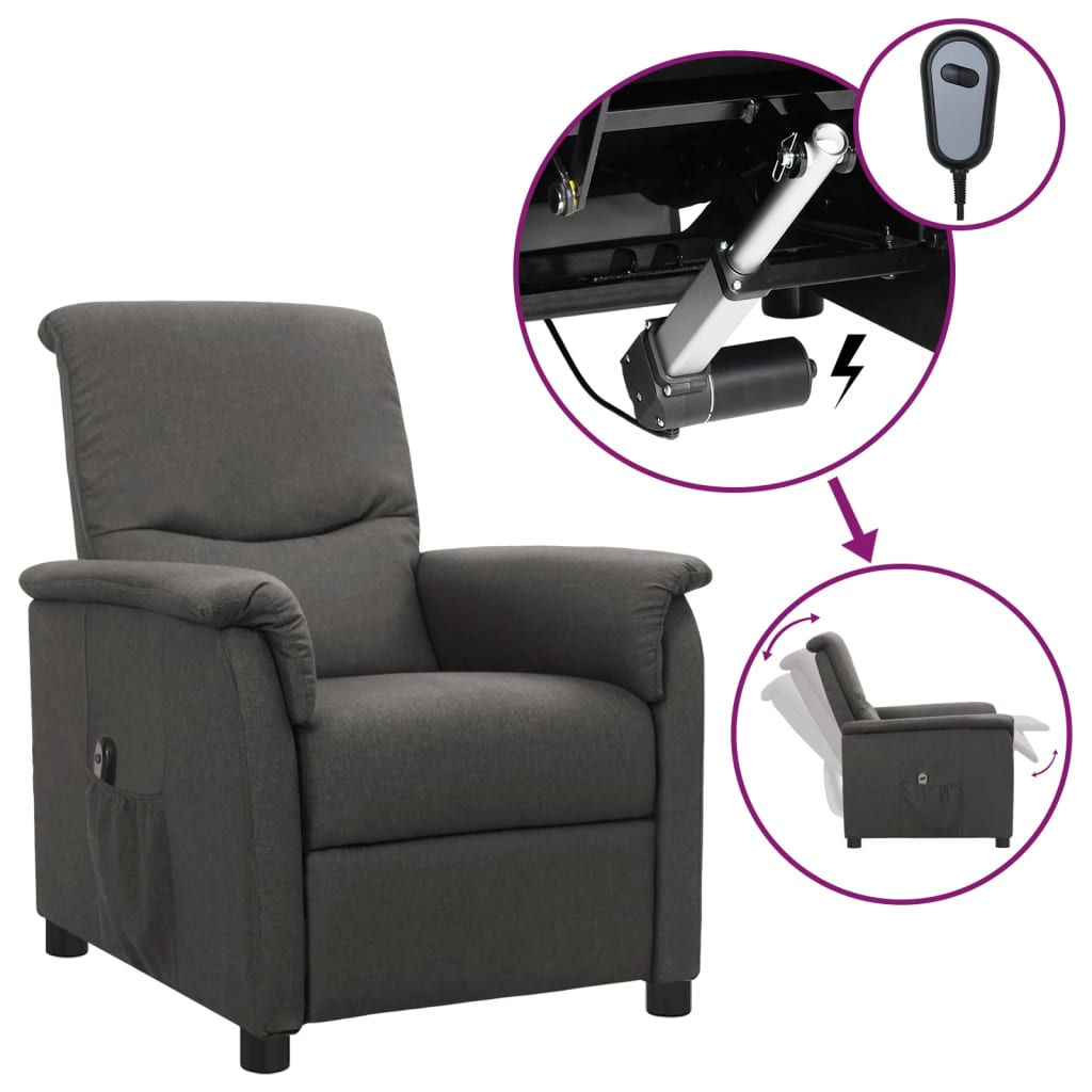 Elektrischer Sessel Verstellbar Dunkelgrau Stoff kaufen