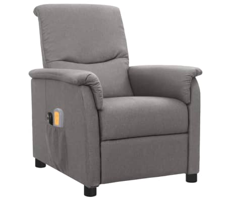 vidaXL Fauteuil électrique de massage Gris clair Tissu