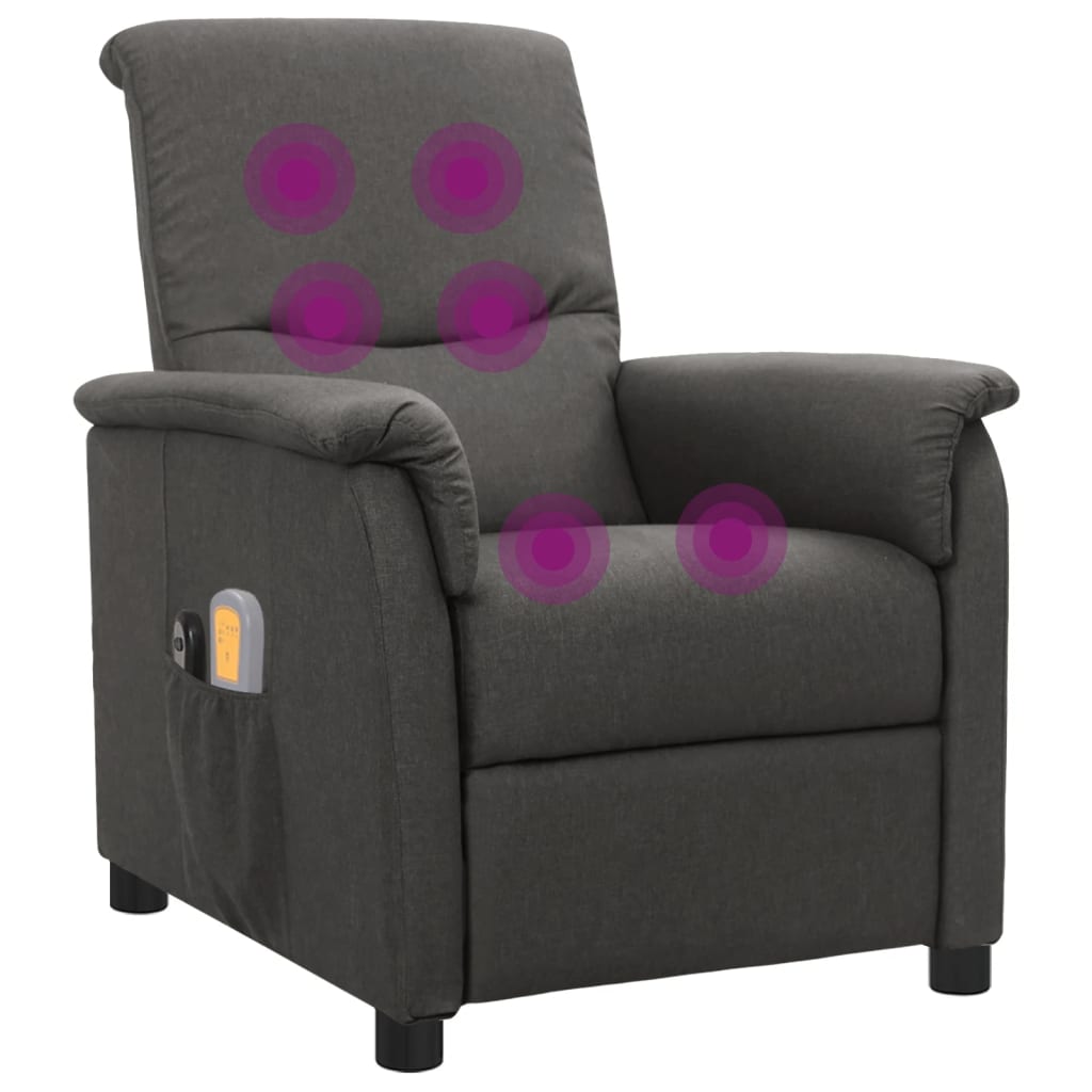 sötétszürke szövet elektromos masszázsfotel