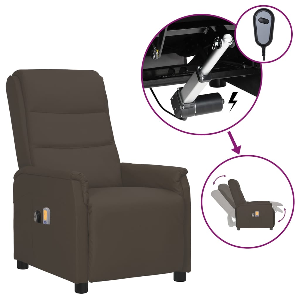 Fauteuil de massage électrique Gris Similicuir