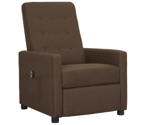 vidaXL Fauteuil inclinable électrique Marron Tissu