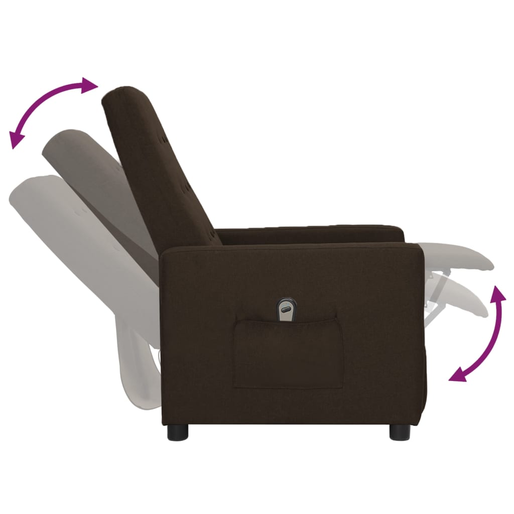 sötétbarna szövet elektromos dönthető fotel