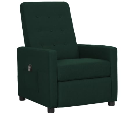 vidaXL Fauteuil inclinable électrique Vert foncé Tissu