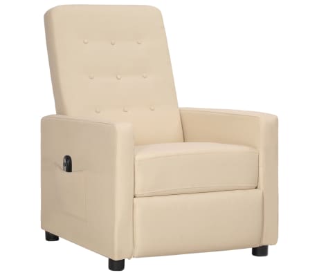 vidaXL Fauteuil inclinable électrique Crème Tissu