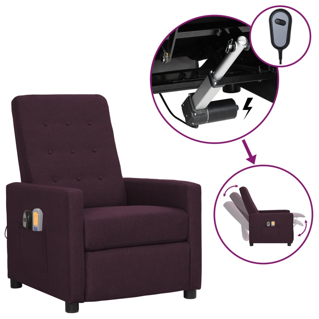 Fauteuil électrique de massage Violet Tissu