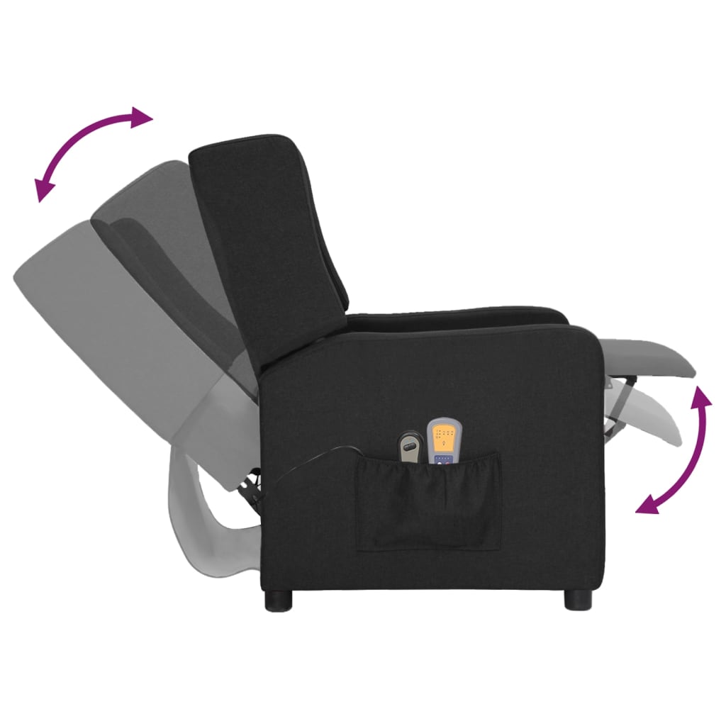 fekete szövet elektromos masszázsfotel