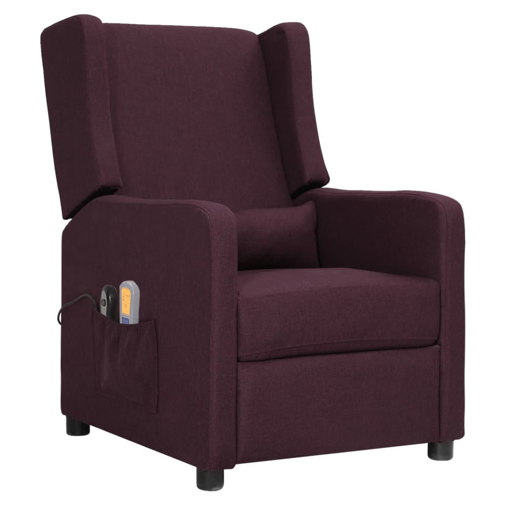 vidaXL Elektrinis masažinis krėslas, violetinės spalvos, audinys