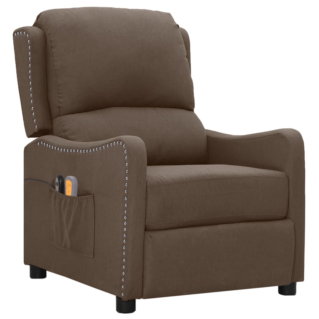 vidaXL Fauteuil électrique de massage Taupe Tissu